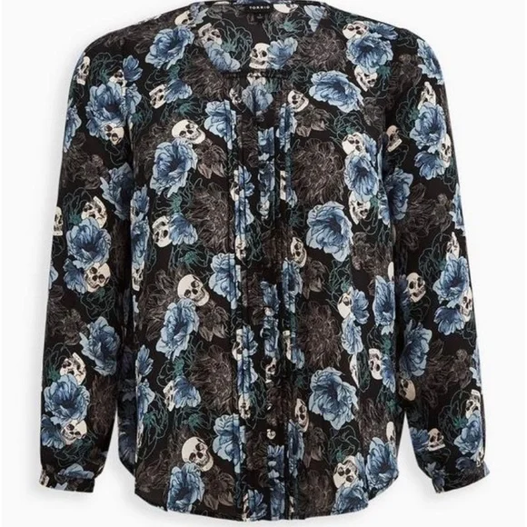 Georgette PinTuck button front blouse - Picture 1 of 4